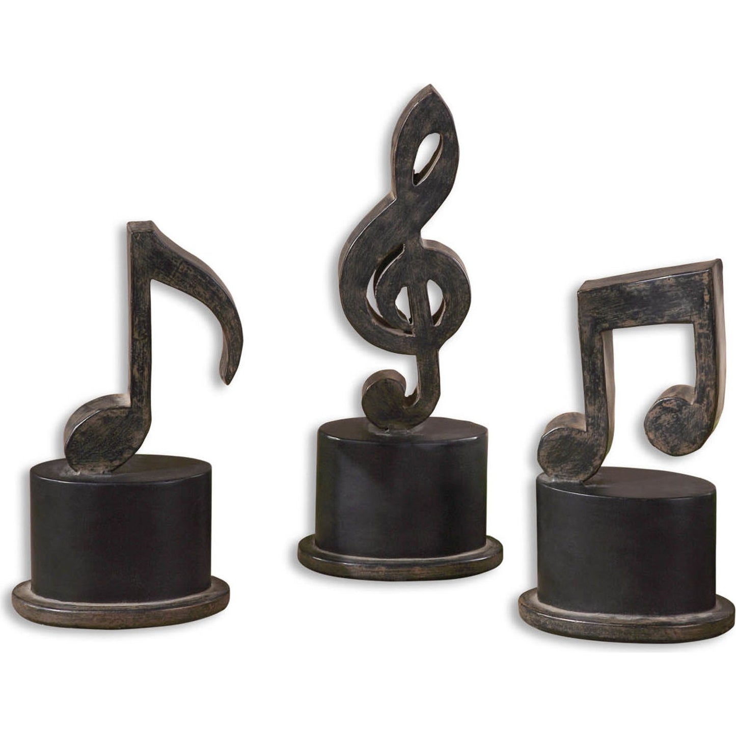 002 S-252353 | Additional Silo | Music Notes Metal Figurines (Set of 3) by Uttermost in metal. Made from metal, mdf in a modern style.