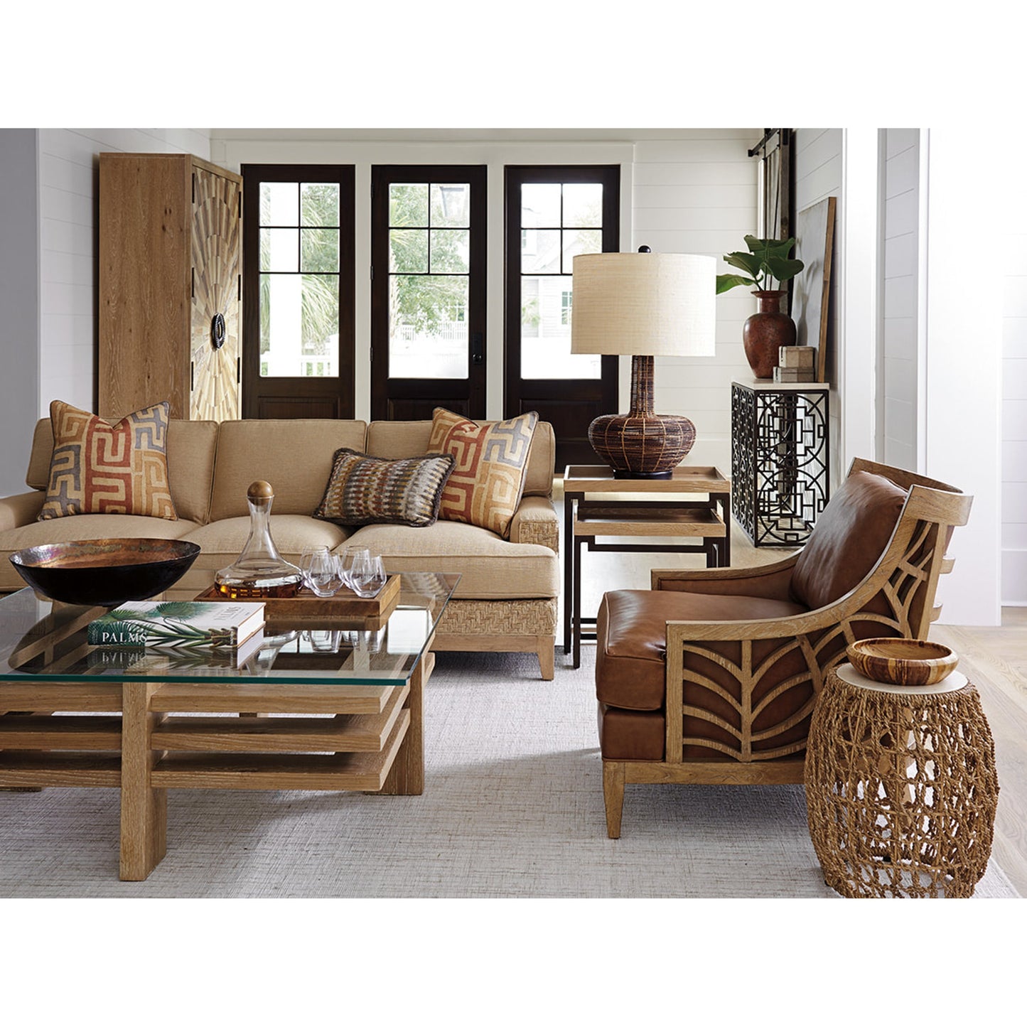 006 SR-836230 | Lifestyle | Madrid Woven Accent Table by Tommy Bahama Home. Made from unique in a coastal style.