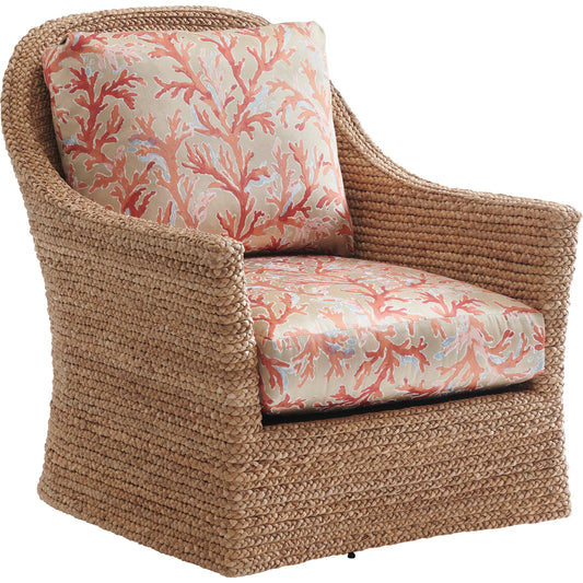 Soren Swivel Chair by Tommy Bahama Home in sonoran. Made from unique in a coastal style.