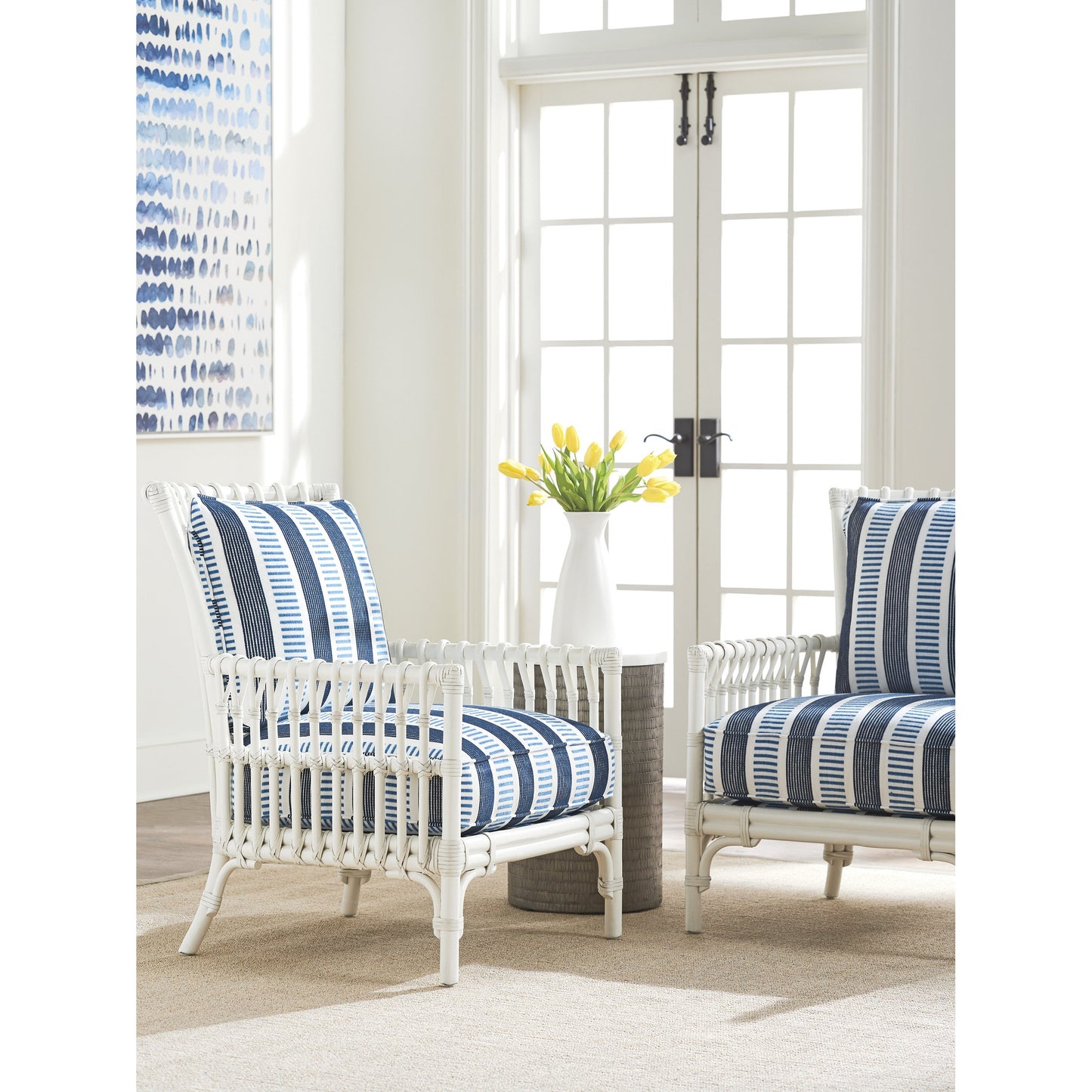 003 SI-1770862 | Lifestyle | Newcastle Chair by Tommy Bahama Home in caribbean sands. Made from unique in a coastal style.