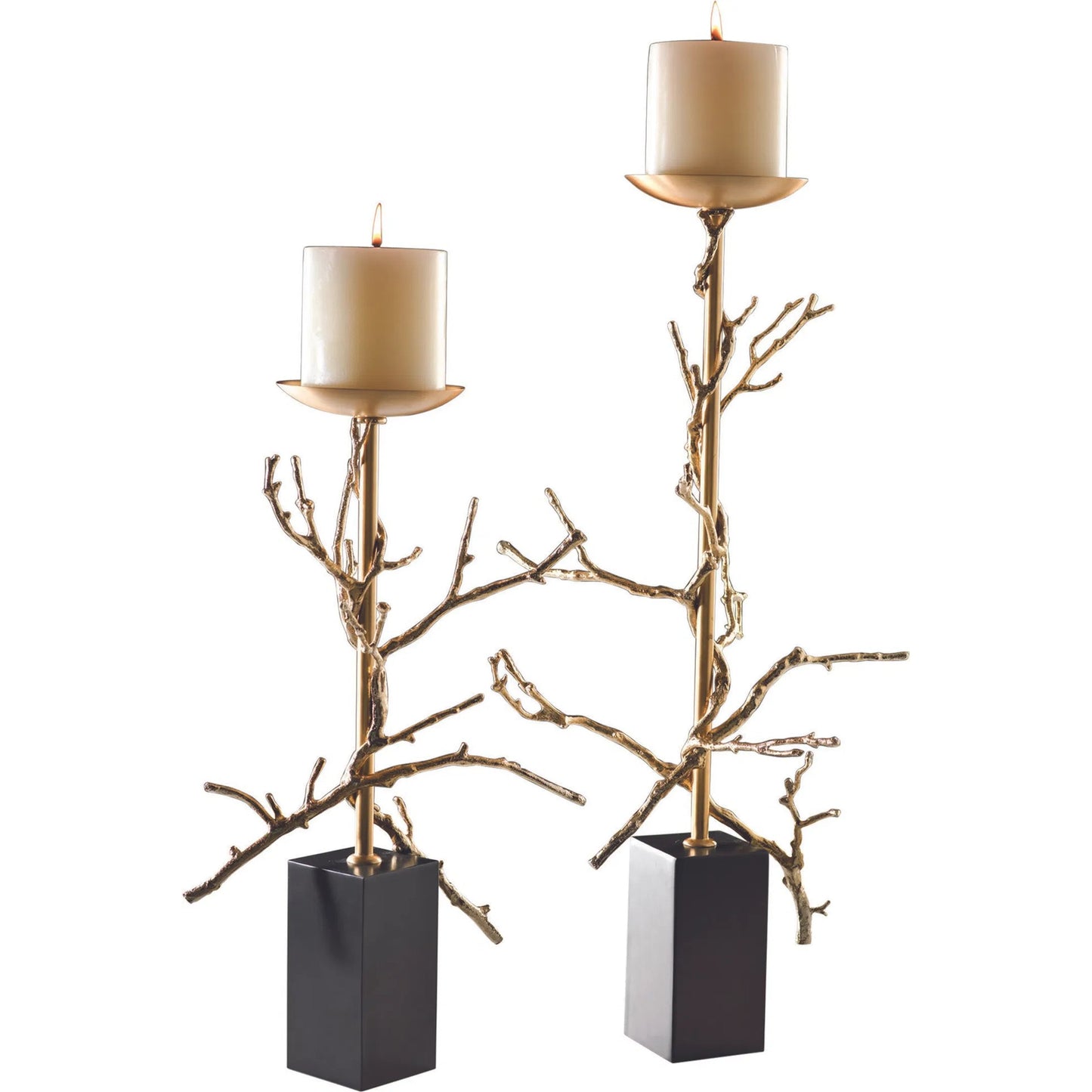 002 SR-893409 | Additional Silo | Twig Candle Holder by Global Views in brass. Made from brass, mild steel, cast iron in a modern style.