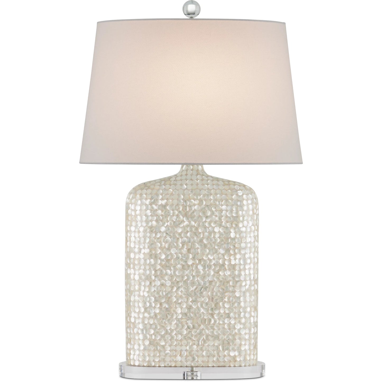 001 SI-2191723 | Primary Silo | Gerri Dot Table Lamp by Currey and Company in white, clear. Made from mother of pearl, acrylic in a modern style.