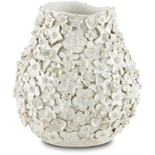 001 SI-1894368 | Primary Silo | Jessamine Vase by Currey and Company in white. Made from ceramic in a modern style.