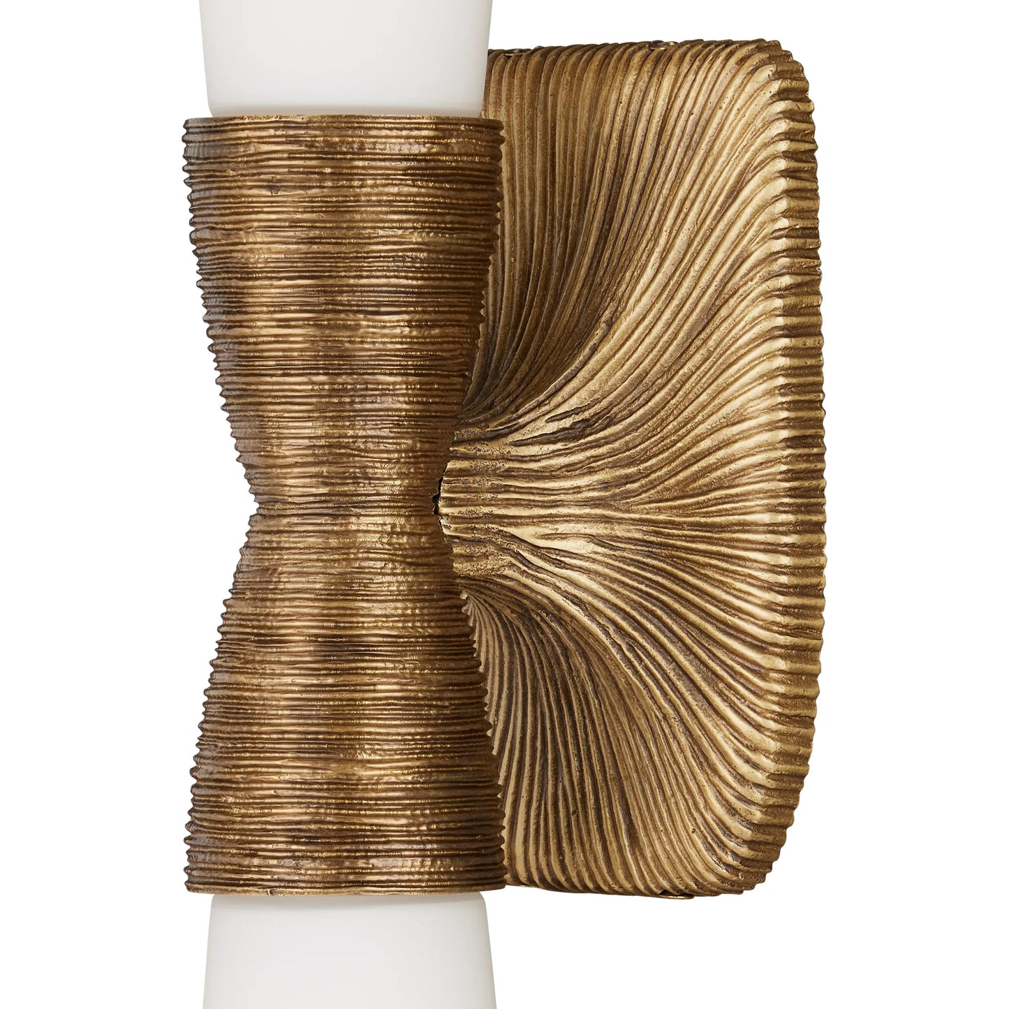 001 SI-2386985 | Closeup | Burrows Bath Wall Sconce by Currey and Company. Made from glass, brass in a modern style.