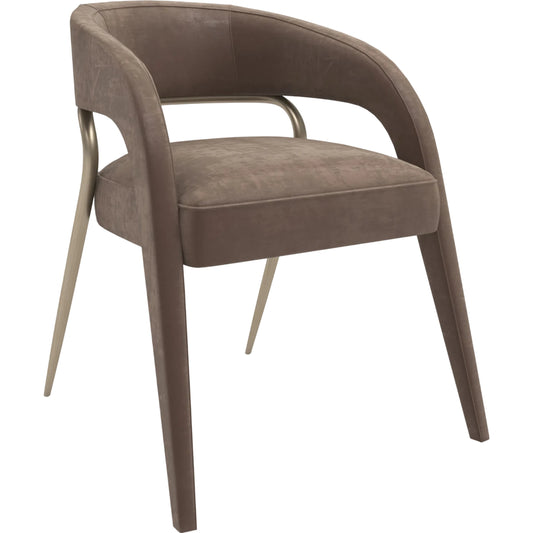 Gazelle Dining Chair by Caracole in brushed gold. Made from unique in a modern style.
