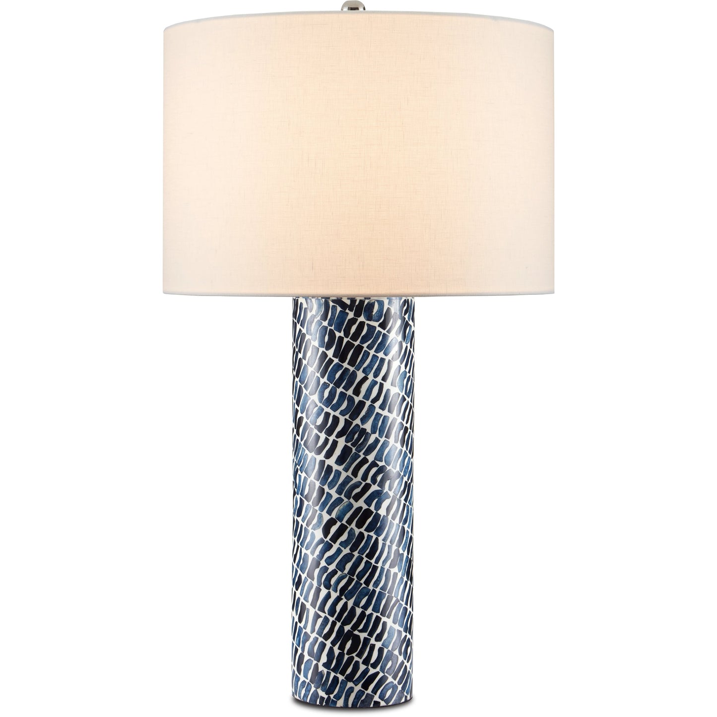 001 SI-1894352 | Primary Silo | Indigo Table Lamp by Currey and Company in blue, white. Made from composite, wood, bone in a coastal style.