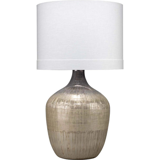 Damsel Table Lamp by Jamie Young in etched mercury glass. Made from glass in a modern style.