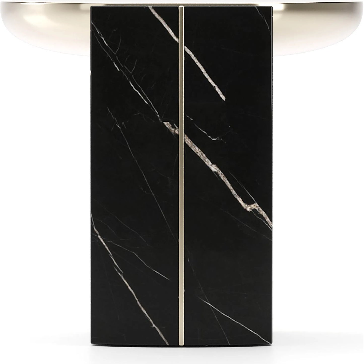 007 SI-2462283 | Additional Silo | Overlap Round Side Table by Caracole in whisper of gold. Made from stone in a modern style.