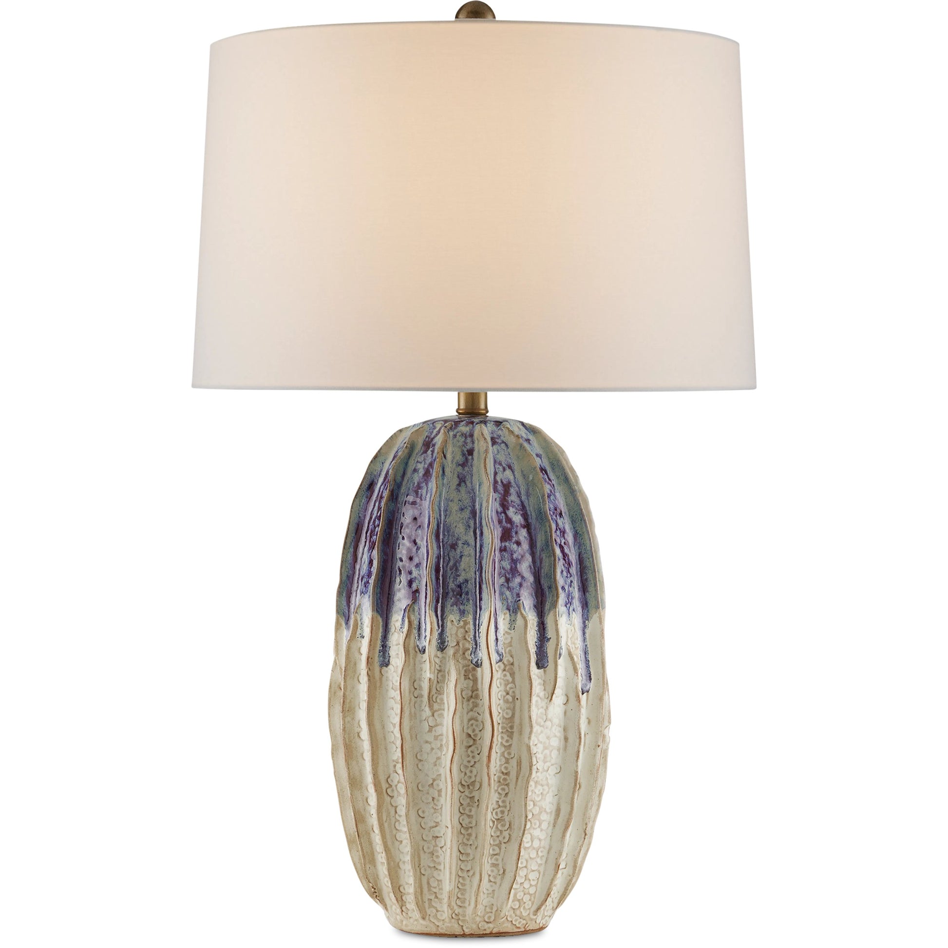 Montmartre Table Lamp by Currey and Company in milk, purple. Made from ceramic in a modern style.