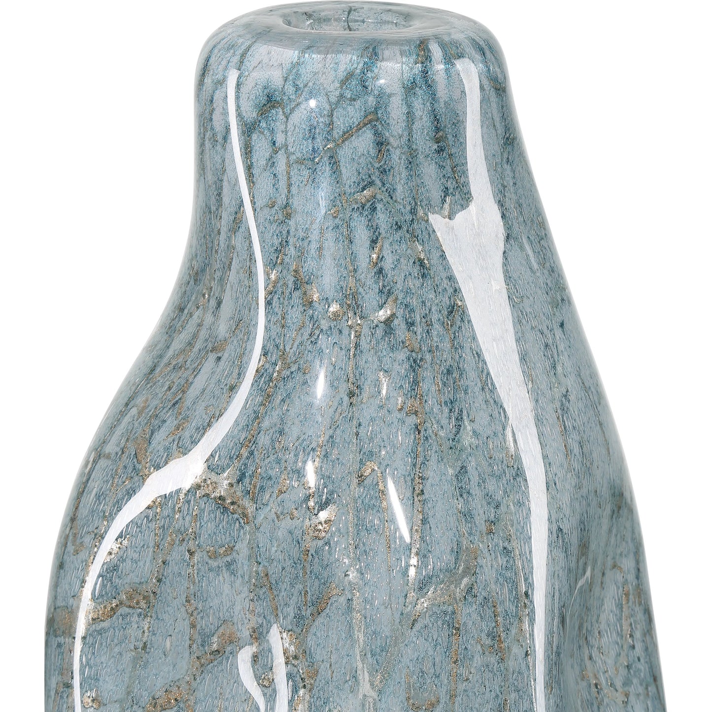 006 SI-2191863 | Additional Silo | Tyne Vase by Currey and Company in pale blue, gold. Made from glass in a modern style.