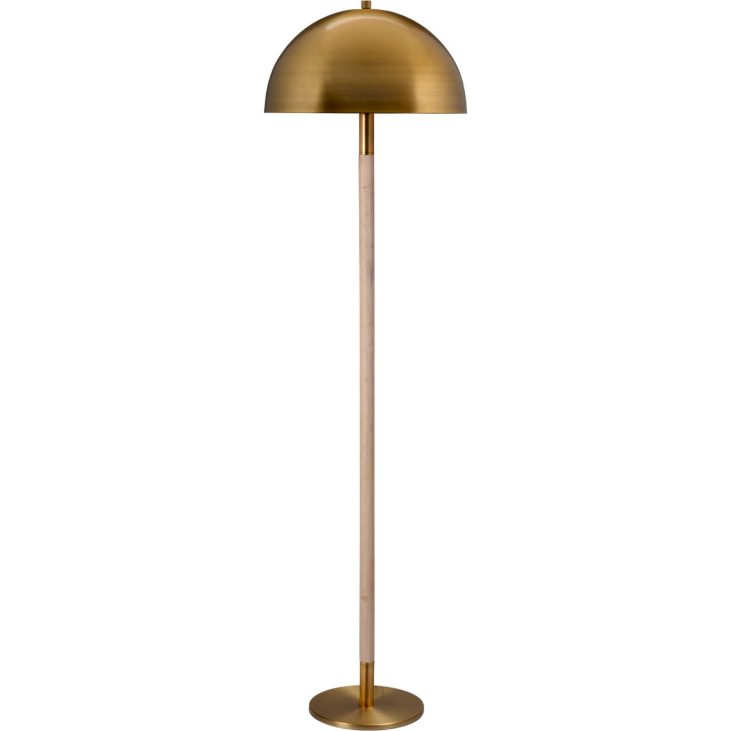 001 SI-2146424 | Primary Silo | Merlin Floor Lamp by Jamie Young in antique brass, natural. Made from rubber wood, iron metal in a modern style.