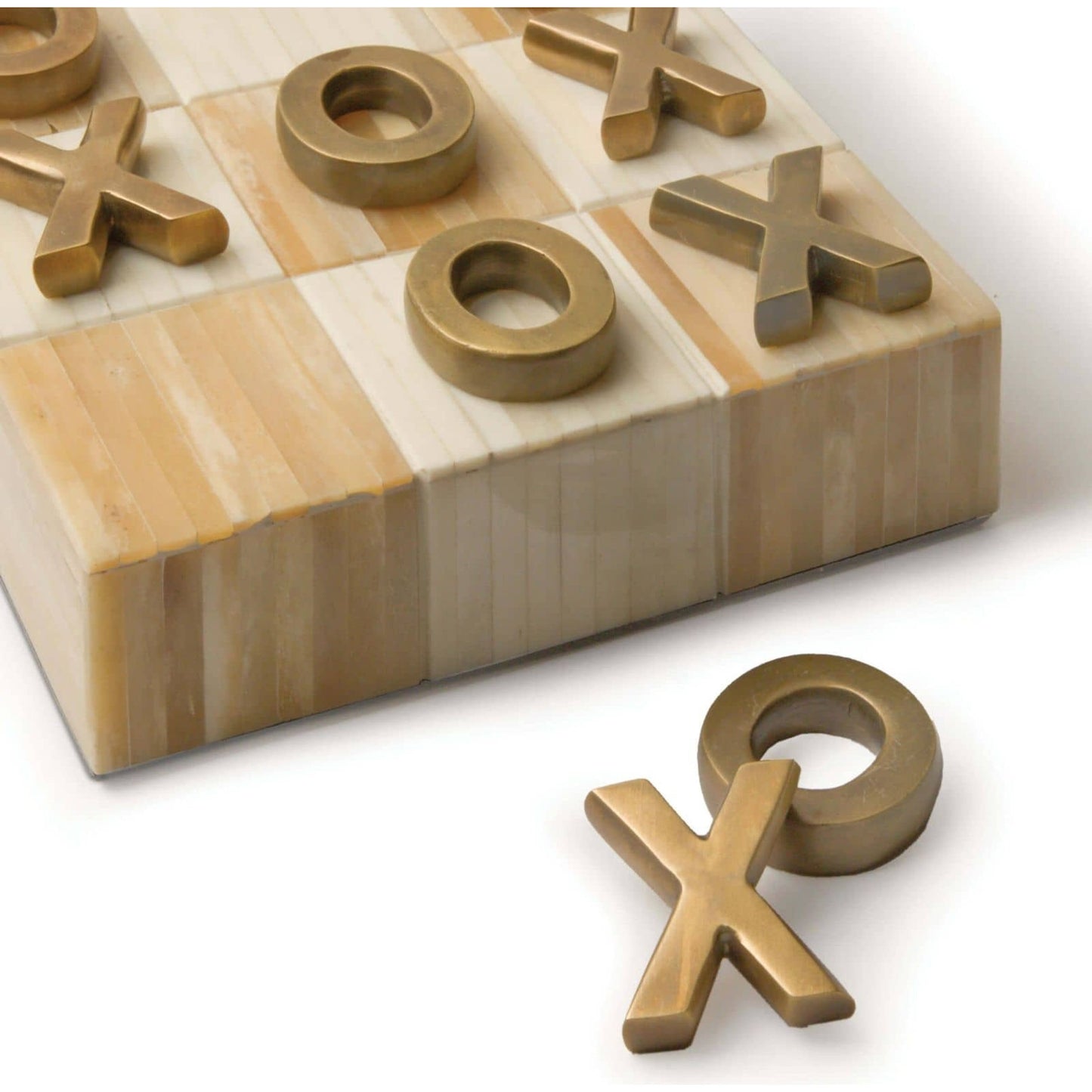 003 S-287311 | Additional Silo | Tic Tac Toe Flat Board with Nickel Pieces by Regina Andrew. Made from bone in a eclectic & global style.