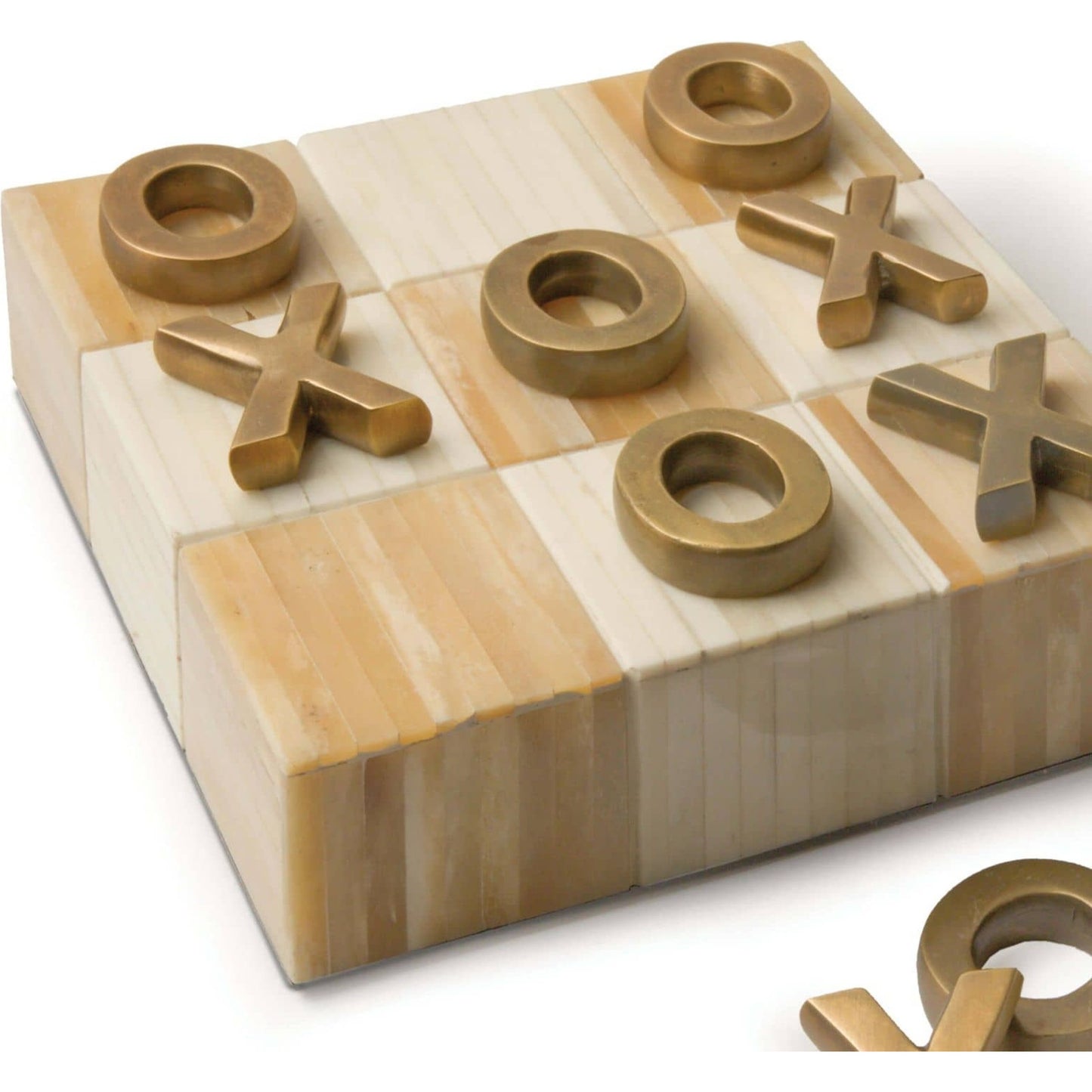 004 S-287311 | Additional Silo | Tic Tac Toe Flat Board with Nickel Pieces by Regina Andrew. Made from bone in a eclectic & global style.