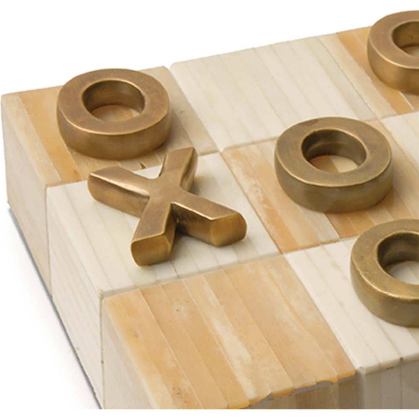005 S-287311 | Additional Silo | Tic Tac Toe Flat Board with Nickel Pieces by Regina Andrew. Made from bone in a eclectic & global style.
