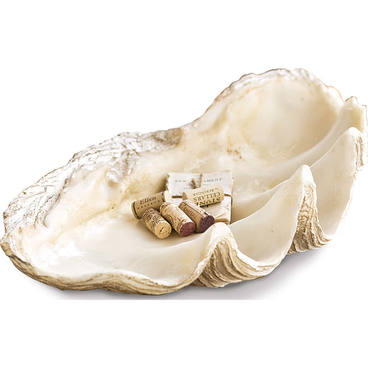 Imperial Clam by Regina Andrew in white, natural and white. Made from resin in a coastal style.