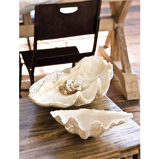 Imperial Clam by Regina Andrew in white, natural and white. Made from resin in a coastal style.