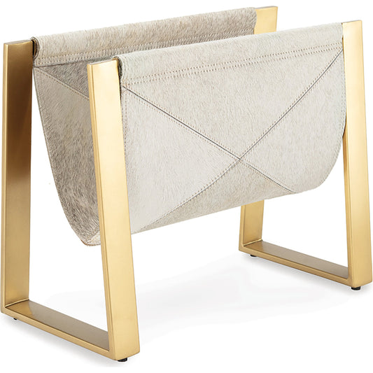 Andres Hair on Hide Magazine Rack by Regina Andrew. Made from steel in a modern style.
