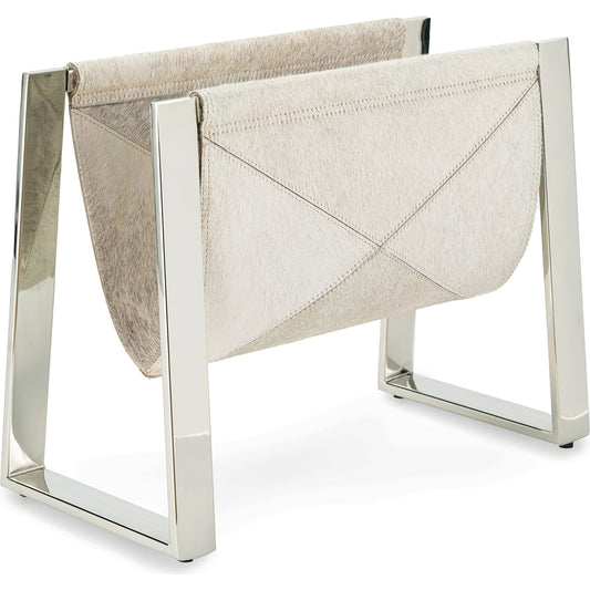 Andres Hair on Hide Magazine Rack by Regina Andrew. Made from steel in a modern style.
