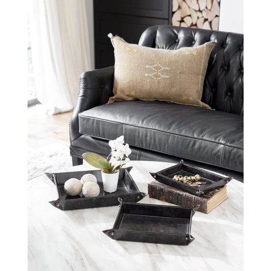 Derby Leather Tray Set by Regina Andrew. Made from leather in a modern style.