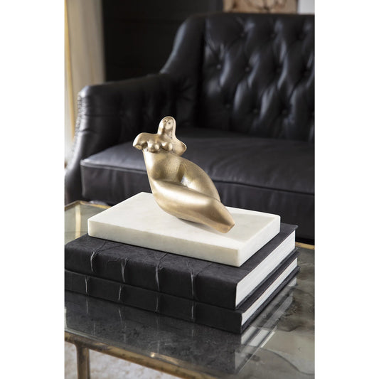 Rhea Sculpture by Regina Andrew in brass. Made from aluminum in a modern style.