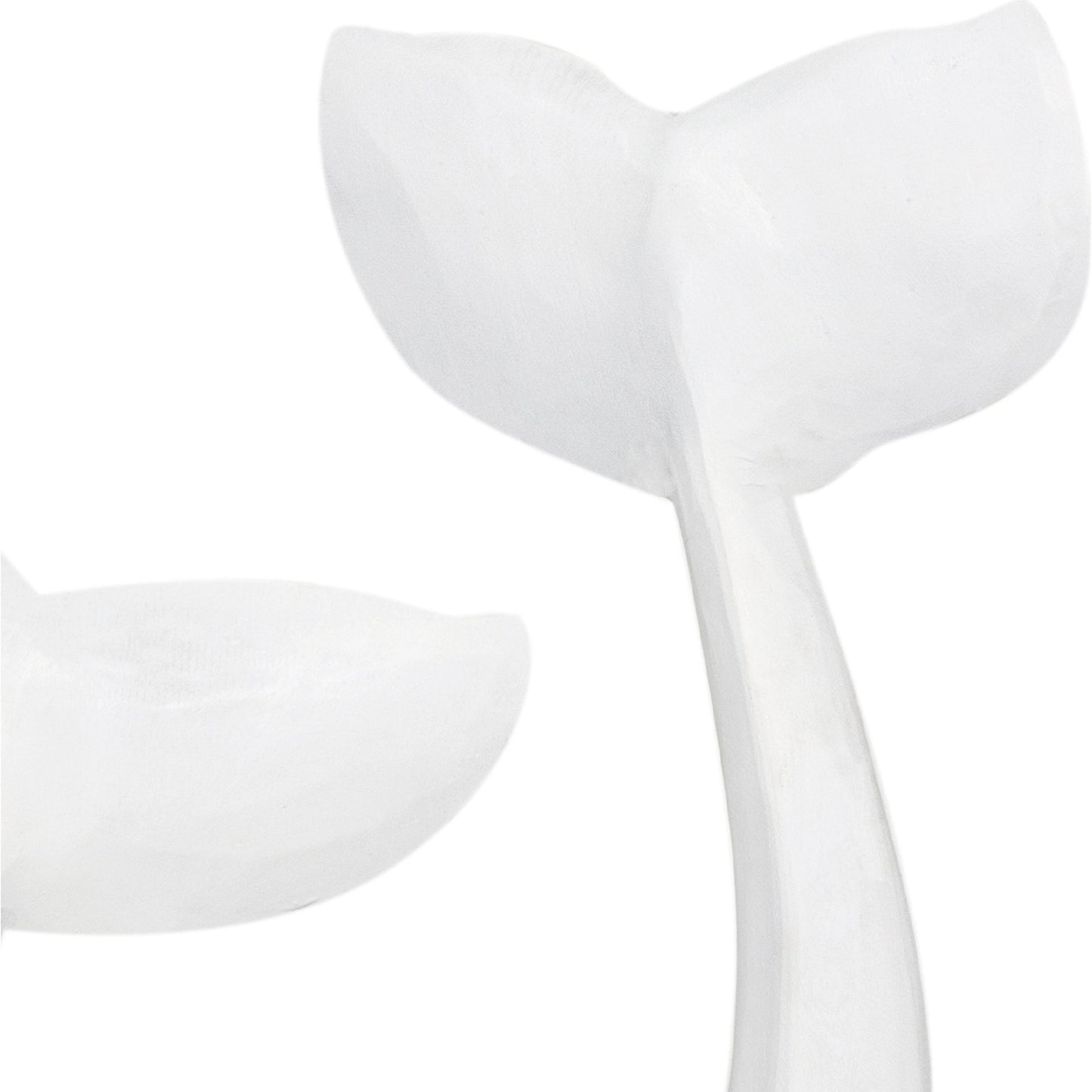 004 SI-2002256 | Closeup | Whale Tail Pair by Regina Andrew in white. Made from resin in a coastal style.