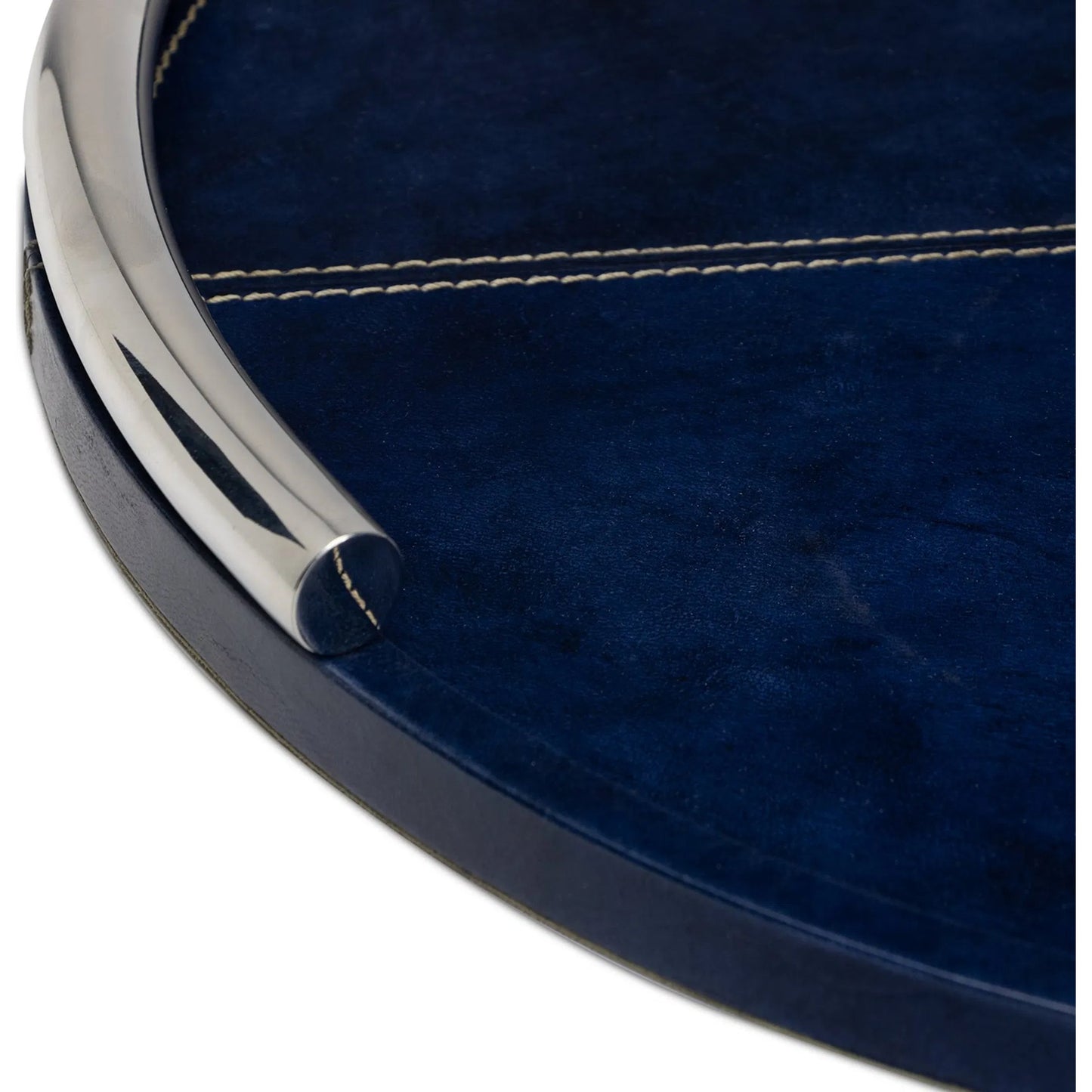 001 SI-2629022 | Closeup | Hayes Leather Tray Round by Regina Andrew. Made from leather in a unique style.