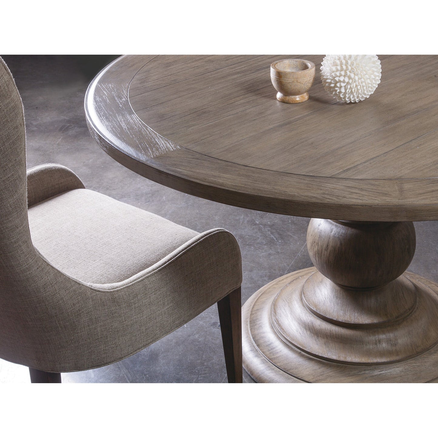 002 SR-834190 | Additional Silo | Axiom Round Dining Table by Artistica Home in grigio. Made from unique in a cottage & farmhouse style.