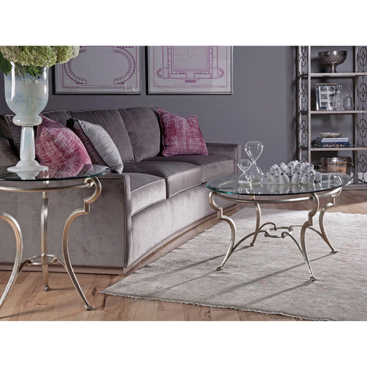 Colette Oval Cocktail Table by Artistica Home in champagne. Made from unique in a transitional style.