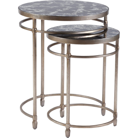 Colette Round Nesting Tables by Artistica Home in champagne. Made from unique in a transitional style.