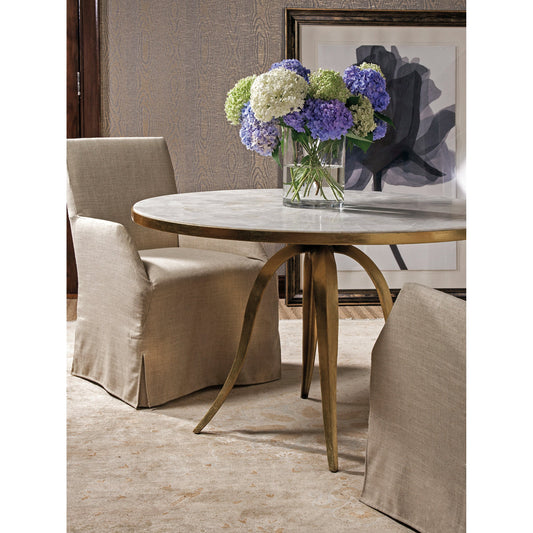 Crystal Ston Dining Table by Artistica Home in gold. Made from unique in a modern style.