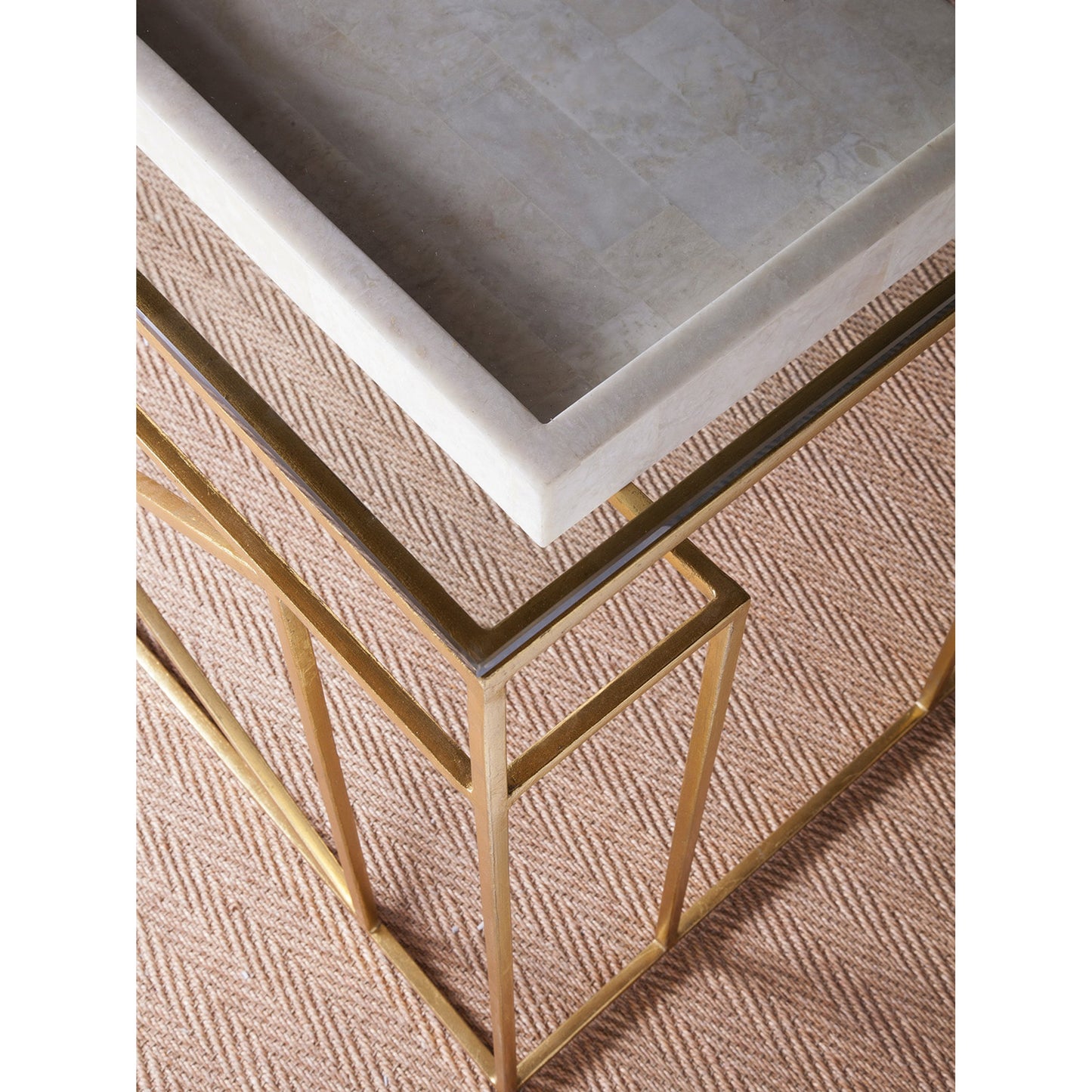 003 SR-834307 | Closeup | Cumulus Writing Table by Artistica Home in gold. Made from unique in a modern style.
