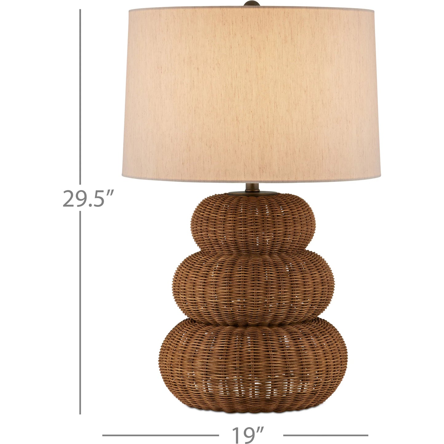 005 SI-2191774 | Lifestyle | Mabrouka Table Lamp by Currey and Company in dark brown, antique brass. Made from rattan, metal in a cottage & farmhouse style.