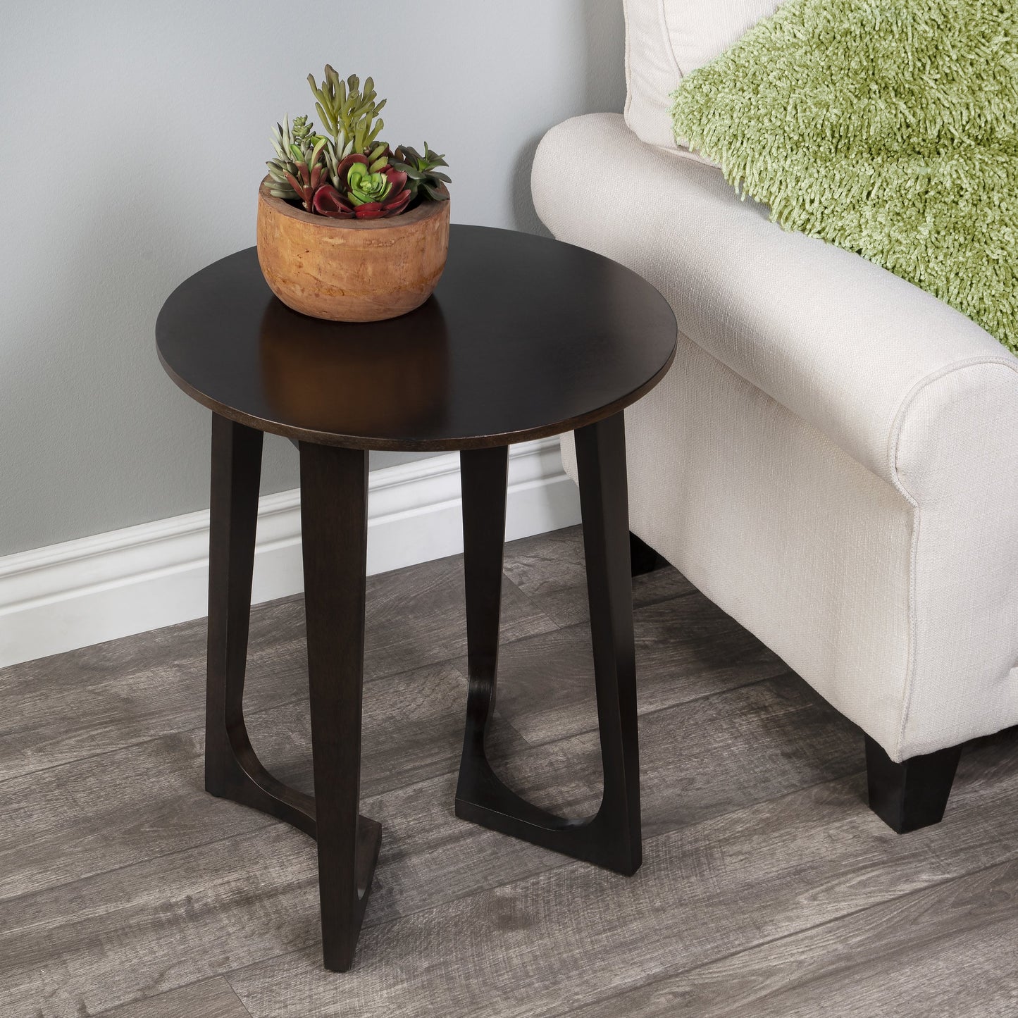 007 O-BUTLER-2040140 | Lifestyle | Round Accent Table by Butler Specialty Company in dark brown and butler loft. Made from sheesham wood solids in a modern style.