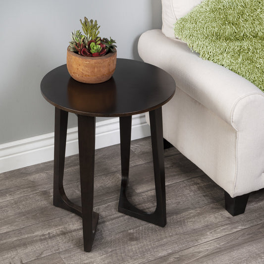 Round Accent Table by Butler Specialty Company in dark brown and butler loft. Made from sheesham wood solids in a modern style.