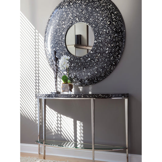 Mariana Round Mirror by Artistica Home in black. Made from unique in a eclectic & global style.