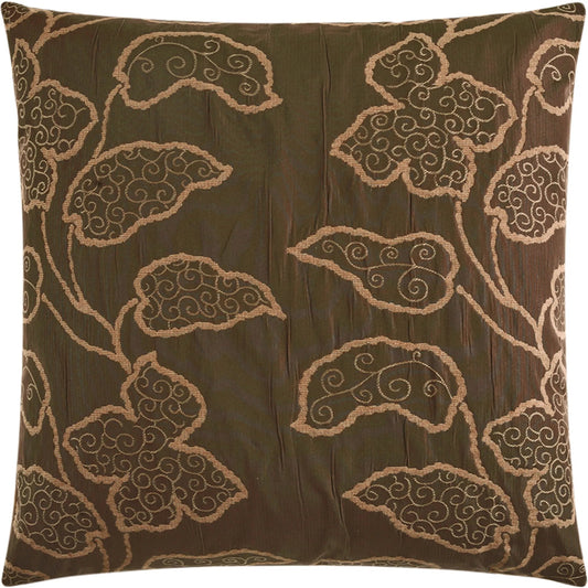 Lyric Pillow by DV Kap Home in chocolate. Made from 57% cotton, 43% polyester in a traditional style.