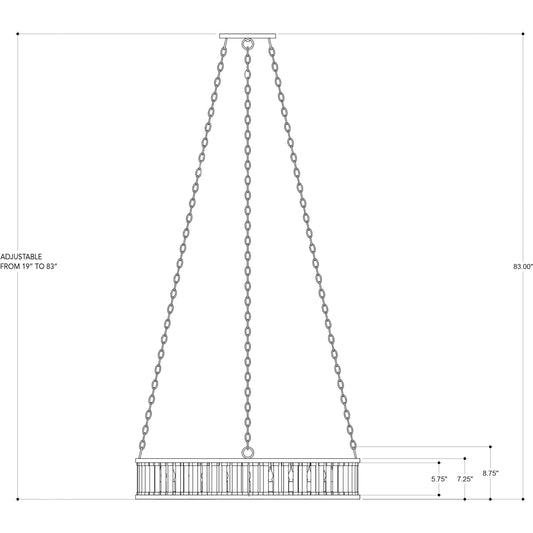 Elixir Round Chandelier by Currey and Company in bronze verdigris. Made from wrought iron, optic crystal in a rustic style.
