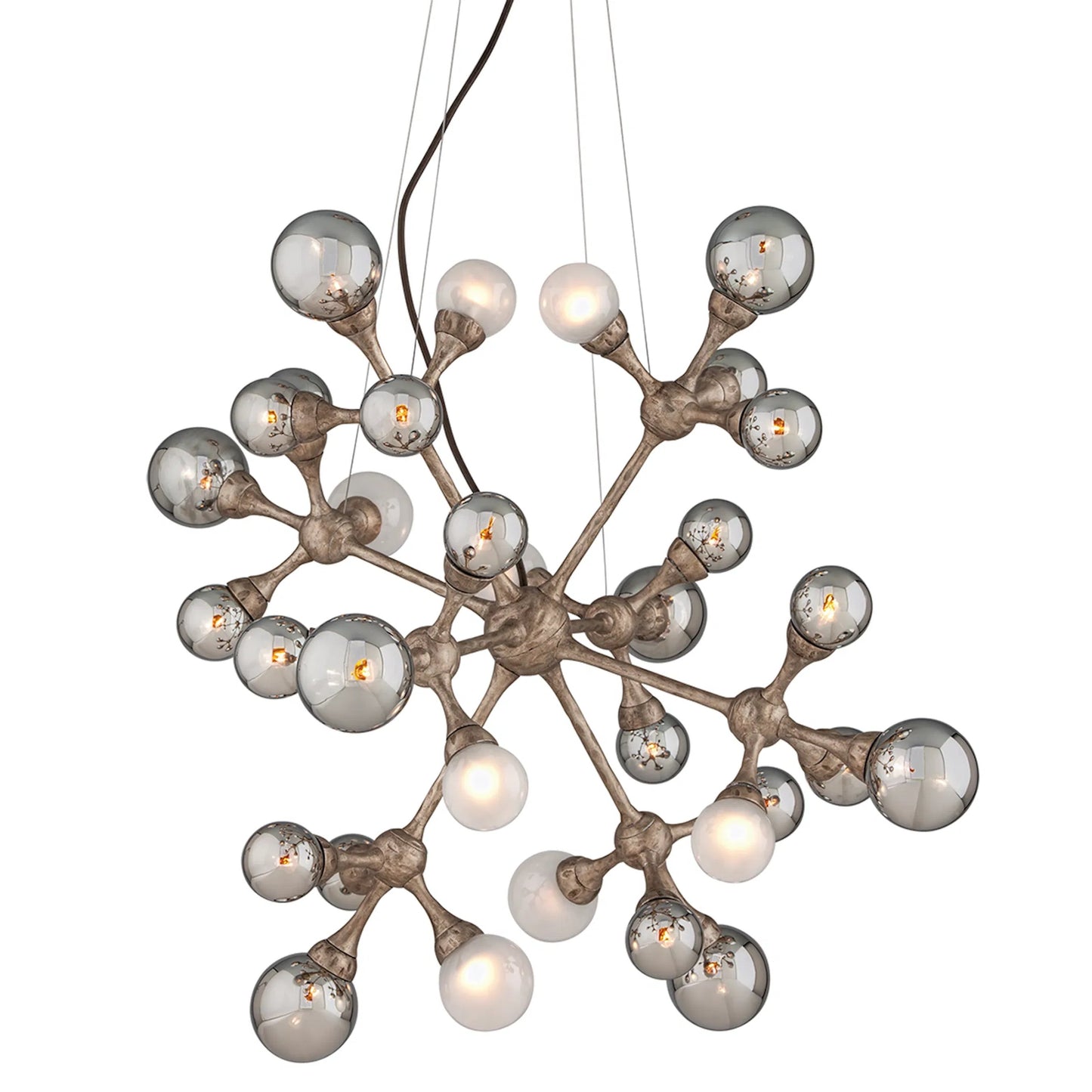 002 SI-2327912 | Additional Silo | Element 32-Light Chandelier by Corbett in stria gold leaf. Made from hand crafted iron in a unique style.