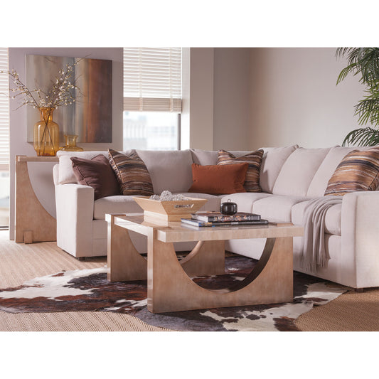 Impresario Rectangular Cocktail Table by Artistica Home in warm silver leaf. Made from unique in a eclectic & global style.