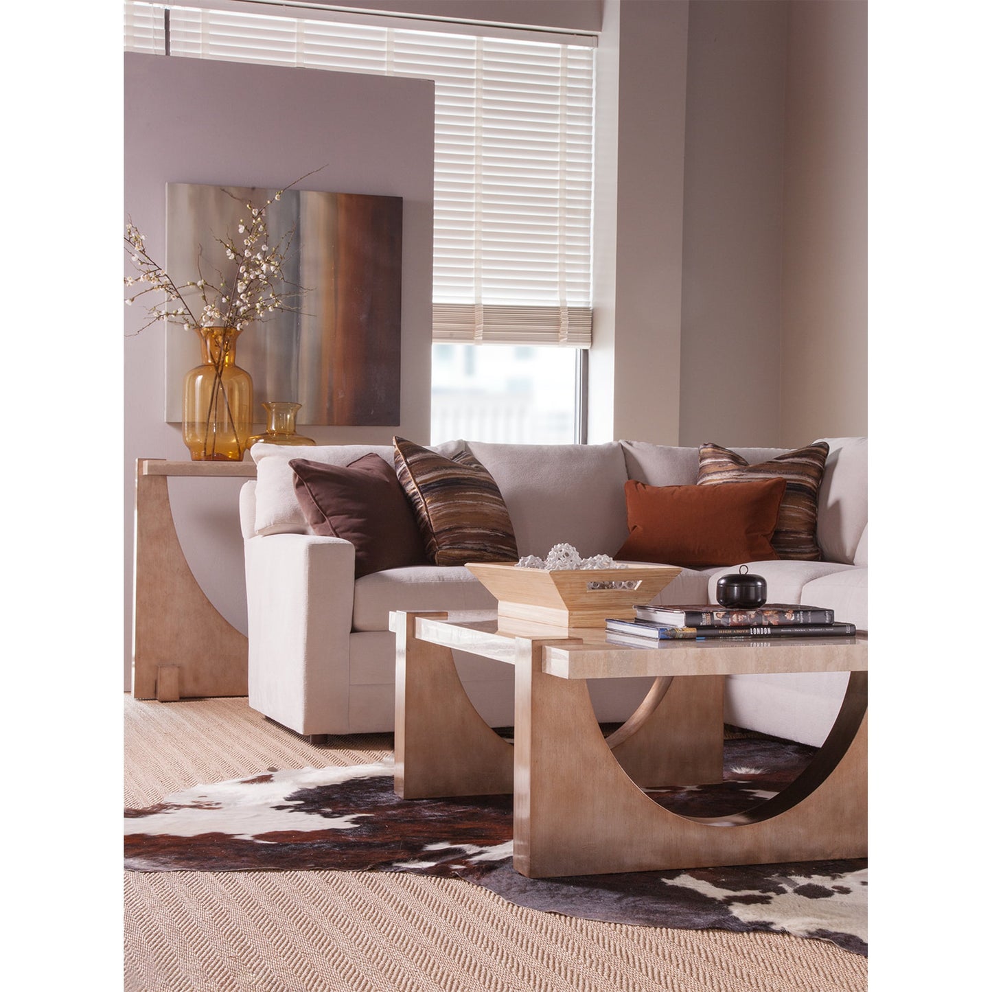 007 SR-834392 | Lifestyle | Impresario Rectangular Cocktail Table by Artistica Home in warm silver leaf. Made from unique in a eclectic & global style.
