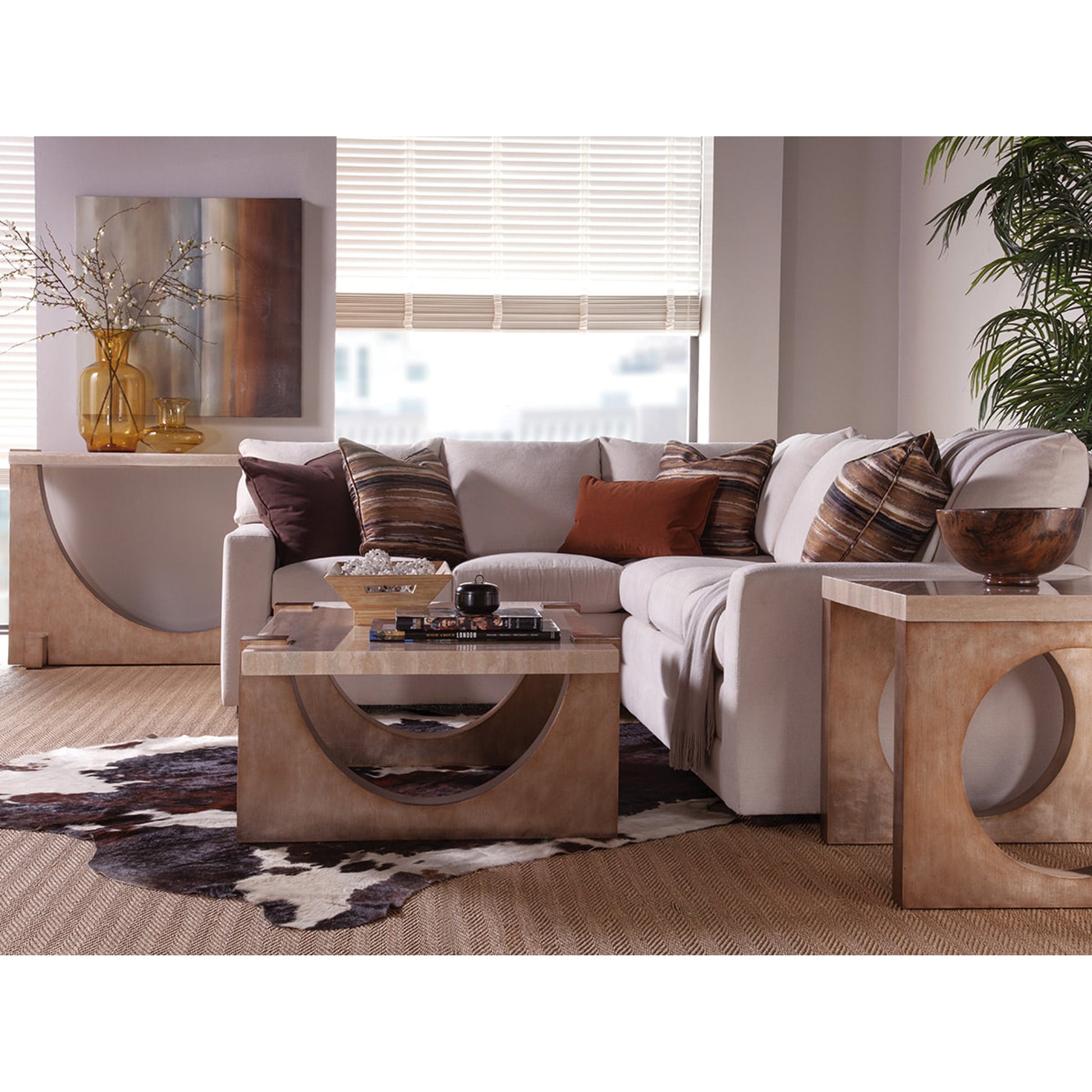 Impresario Rectangular Cocktail Table by Artistica Home in warm silver leaf. Made from unique in a eclectic & global style.