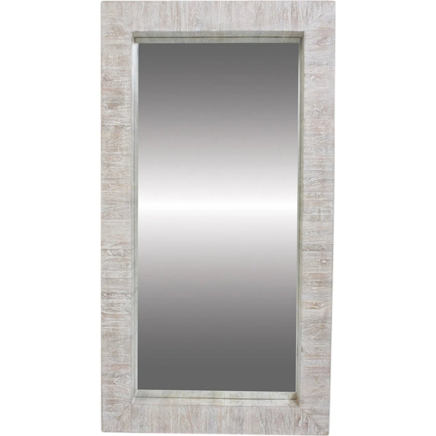 002 SR-701112 | Additional Silo | Driftwood Mirror by Global Views in white washed. Made from mango, mdf, mirror in a modern style.
