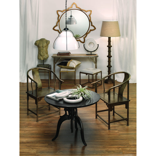 Shelby Stool by Jamie Young in white hide. Made from hide in a modern style.