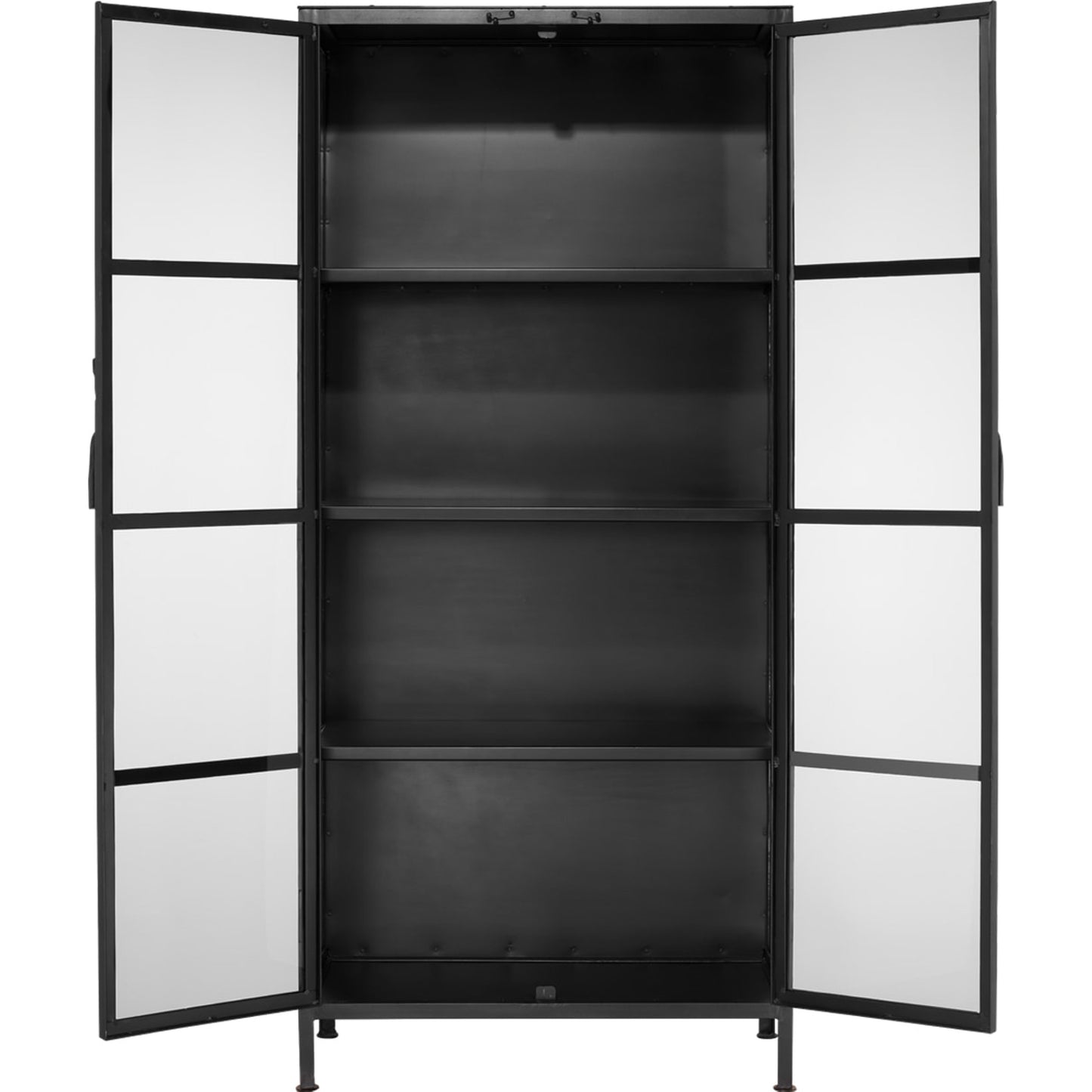 002 SR-708118 | Additional Silo | Union Curio Cabinet by Jamie Young in black iron, clear glass. Made from iron, glass in a modern style.