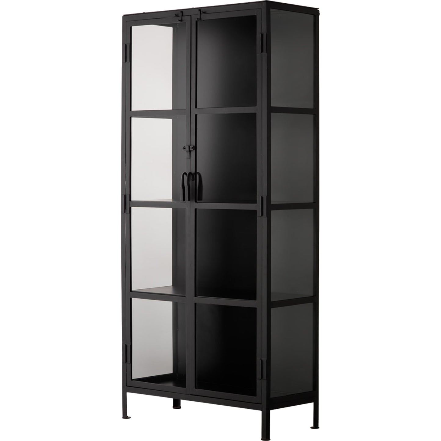 005 SR-708118 | Additional Silo | Union Curio Cabinet by Jamie Young in black iron, clear glass. Made from iron, glass in a modern style.