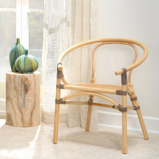 Agave Side Table by Jamie Young in natural wood. Made from wood paulownia tree in a eclectic & global style.