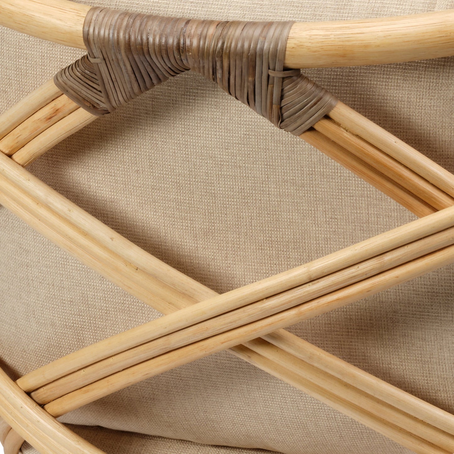 003 SI-1822183 | Additional Silo | Dune Lounge Chair by Jamie Young in natural. Made from rattan, natural muslin fabric in a coastal style.