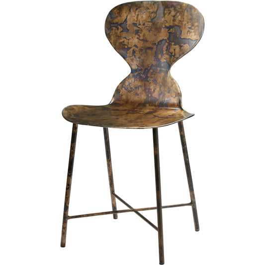Mccallan Metal Chair by Jamie Young in acid washed metal. Made from iron in a rustic style.