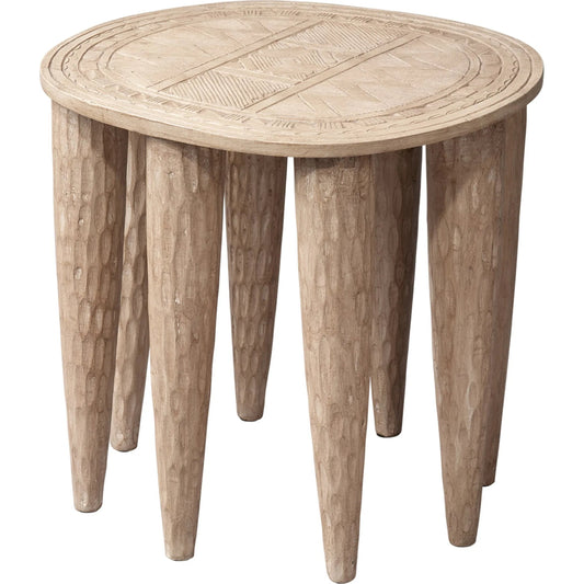 Naga Stool by Jamie Young. Made from mango wood in a modern style.