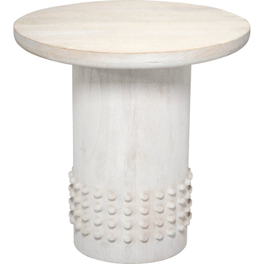 000 SI-2537743 | Primary Silo | Studded Side Table by Jamie Young in off, white and white wash. Made from wood in a unique style.